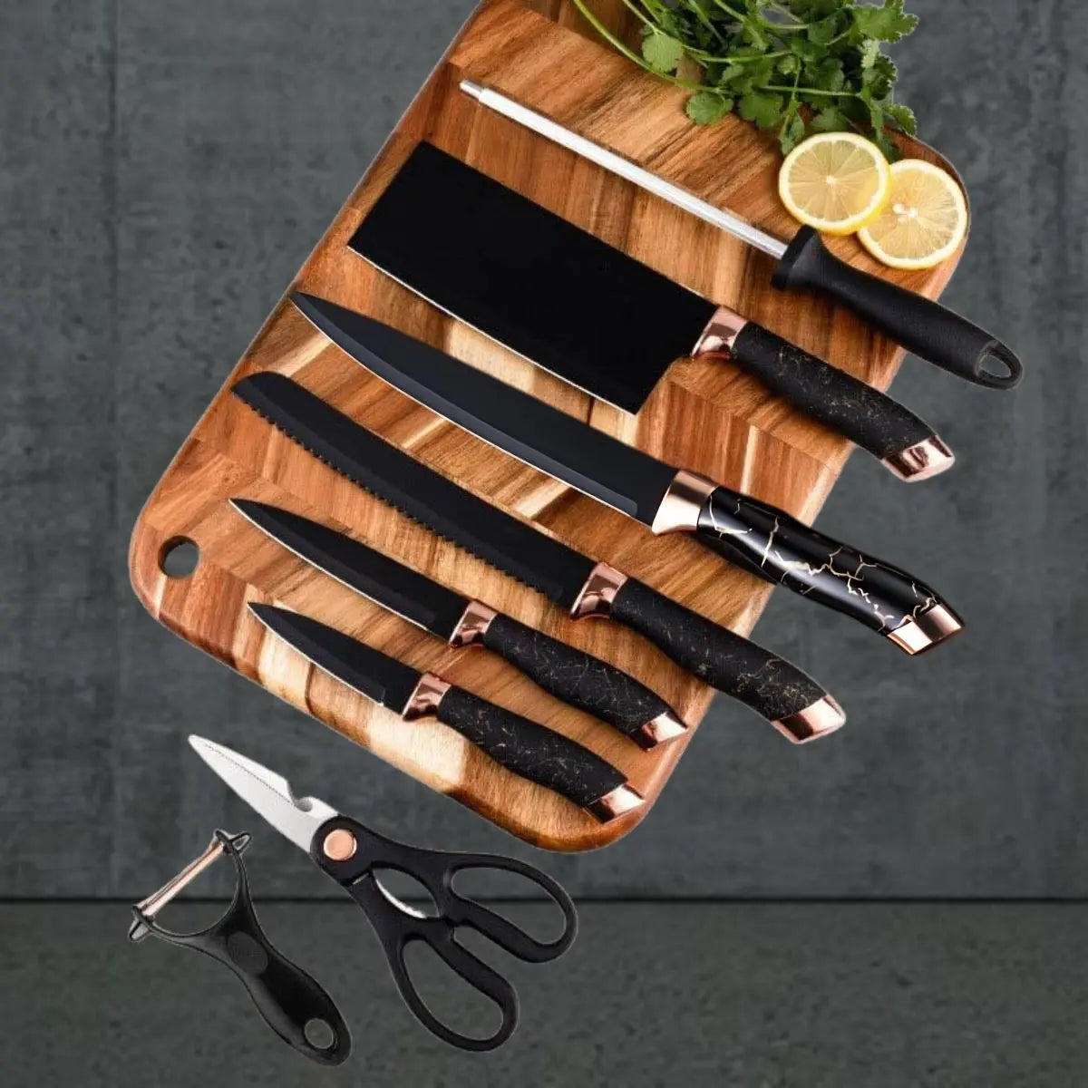 Set de cuchillos 9 pcs de lujo